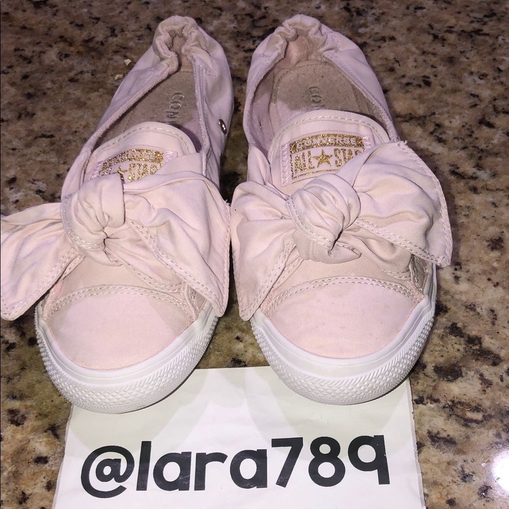 Pink Converse with Large Bow